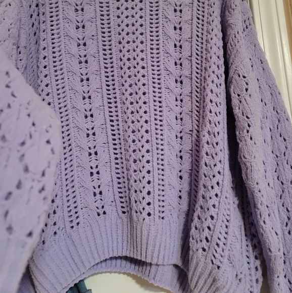 NWOT. Lavender Chenille Sweater - Picture 2 of 4